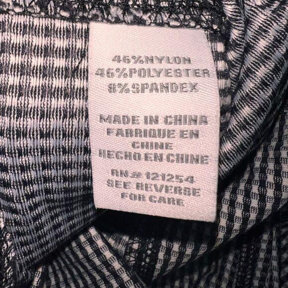 Jofit Black White Check Stretch Pull-On Pants M Mid Rise Golf Travel Comfort - Picture 7 of 8